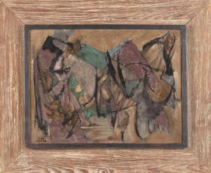 BEN SHMUEL Ahron 1903-1984,Abstract composition,Eldred's US 2017-08-03