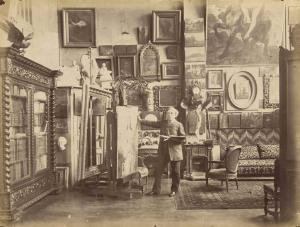 BENARD Edmond 1838-1907,Le peintre Félix-Henri Giacomotti dans son atelier,Christie's GB 2016-09-14
