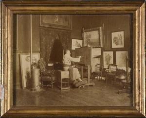 BENARD Edmond,Pierre Puvis de Chavannes peignant dans son atelie,1880,Etienne de Baecque 2019-06-20