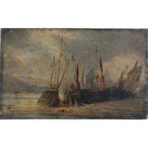 BENARD Hubert Eugene 1834-1879,Les bateaux au port,Herbette FR 2022-02-06