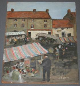 BENBOW Mary,View of a Market,Tooveys Auction GB 2013-07-10