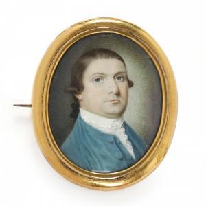 BENBRIDGE Henry,Portrait Miniature of a Gentleman in Blue Coat,1785,Leland Little 2024-03-15