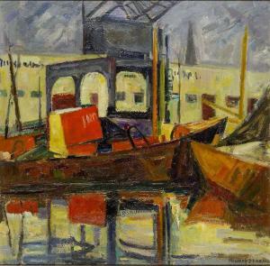 BENDALL Mildred 1891-1977,The Harbour of Bordeaux,1945,Rosebery's GB 2021-12-01