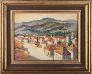BENDER Adolf 1903-1997,Dorfansicht,1950,DAWO Auktionen DE 2023-07-15
