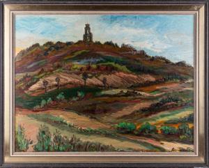 BENDER Adolf 1903-1997,Weite Landschaft mit Turm,DAWO Auktionen DE 2023-07-15