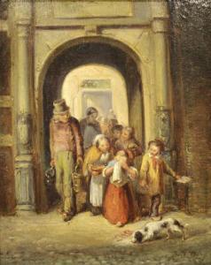 BENDORP Carel Frederik II 1819-1897,Kinderen bij het Bagijnhof te Dordrecht,Venduehuis NL 2021-10-17
