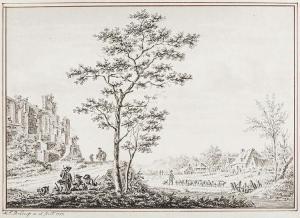 BENDORP I Carel Frederick 1736-1814,Landscape with ancient ruins and drove,1797,Kaupp DE 2014-06-28