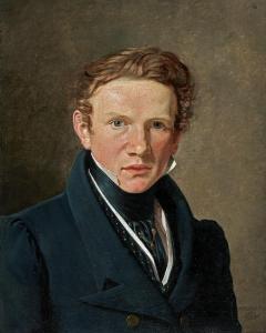 BENDZ Wilhelm Ferdinand 1804-1832,The painter's self-portrait in white shirt ,11826,Bruun Rasmussen 2024-03-04
