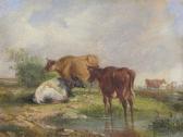 BENEDICT R 1800-1900,Cattle watering; Sheep resting,1881,Woolley & Wallis GB 2013-03-13