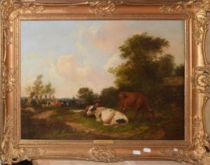 BENEDICT R 1800-1900,Landscape with cattle and figure,Keys GB 2020-09-18