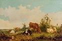 BENEDICT R 1800-1900,Weidende und ruhende Kühe und Schafe in weiter Lan,Leo Spik DE 2008-04-10