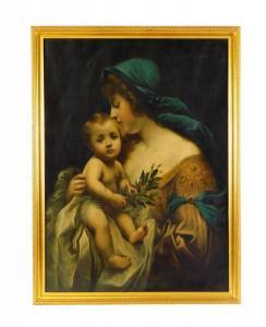 BENETTI A,religous portrait of mother and child with halos,19th century,Winter Associates 2019-09-13