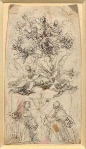 BENFATTO Luigi 1559-1611,Saint François et saint Dominique à genoux devant ,De Maigret FR 2021-06-30