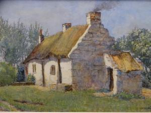 BENGER Berenger 1868-1935,thatched cottage and orchard,1885,Rogers Jones & Co GB 2020-10-13