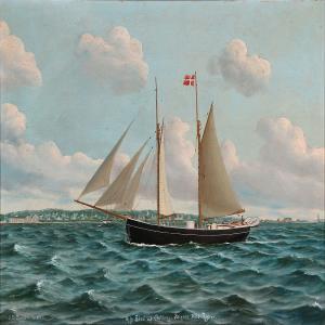 BENGTSSON Bror Edvin 1884-1953,Portrait of the schooner M/S Else of Aalborg, S,1928,Bruun Rasmussen 2015-06-15