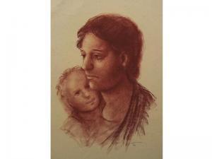 BENINCASA Salvo 1929,Madre ritratto di madre con bambino,Caputmundi Casa d'Aste IT 2012-07-05