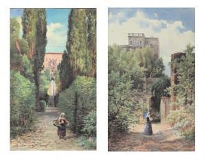 BENISSON Vittorio 1830-1880,terrazza nella villa d'este a tivoli - ingre,1880,Wannenes Art Auctions 2005-11-29