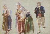 Benjamin Constant Jean Joseph 1845-1902,A SHEET OF STUDIES OF BRITTANY PEASANTS,Sotheby's 2016-01-29