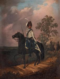 BENNET Carl Stephan 1800-1878,Royal Hussar on horse.,1840,Bukowskis SE 2017-06-07