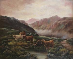 BENNETT Earl F 1919,Koeien van de Schotse 'Highlands',Bernaerts BE 2010-09-13