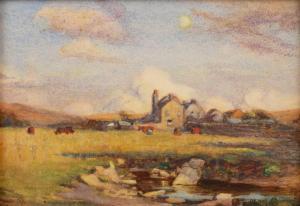 BENNETT Frank Moss 1874-1953,Rural farm landscape with cows,Mallams GB 2024-03-27