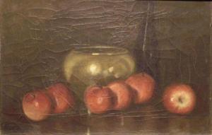 BENNETT Harriet M. 1877,STILL LIFE WITH APPLES AND BRASS POT,William Doyle US 2001-01-10