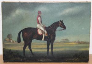 BENNETT Harry 1925,Study of a Racehorse with Jockey-up at a Racecourse,Tooveys Auction GB 2016-12-30