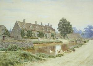 BENNETT Newton 1800-1800,A Cotswold Village, Dorchester-on-Thames near Wall,1909,Cheffins 2016-11-30