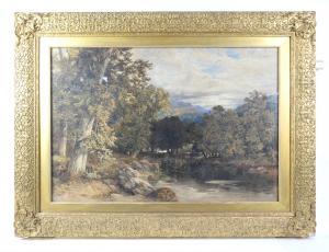 BENNETT William 1811-1871,Woodland landscape with stream,1857,Ewbank Auctions GB 2021-12-22
