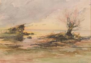 BENOIS Albert Nikolaïevich 1852-1936,Landscape with a House,1919,MacDougall's GB 2023-06-21