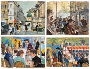 BENOIS Nadia 1896-1975,Four Paris Street Scenes,Sotheby's GB 2023-07-07