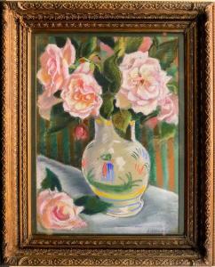 Benois W 1900-1900,Stillleben – Fayencevase mir rosa Rosen,Leo Spik DE 2018-03-15