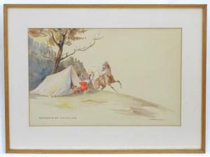 BENOIST GIRONIERE Yves 1903-1983,Conquete du Cavalier, A horseman falling off h,Claydon Auctioneers 2021-08-04