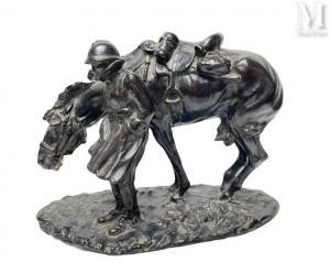 BENOIST GIRONIERE Yves 1903-1983,Le soldat à côté de son cheval,Millon & Associés FR 2022-07-06