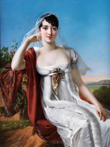 BENOIST Marie Guilhelmine 1768-1826,DAME IN WEISSEM KLEID IN LANDSCHAFT,Hampel DE 2023-06-29