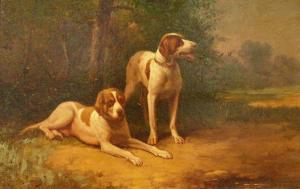 BENOIT Camille 1820-1882,Two French Hounds Dogs in Clearing,William Doyle US 2007-02-13