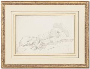 BENOUVILLE Achille 1815-1891,A man sitting in a rocky landscape,1837,Christie's GB 2024-03-27