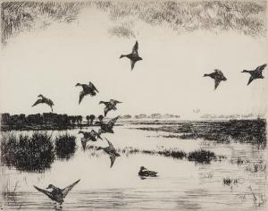 BENSON Frank 1976,Ducks on a Pond,Barridoff Auctions US 2022-08-20