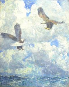 BENSON Frank Weston 1862-1951,Bald Eagles (The Eagles),1941,Copley US 2024-02-23