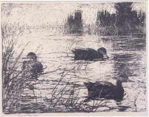 BENSON Frank Weston 1862-1951,Black Ducks,1927,Copley US 2024-02-23