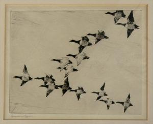 BENSON Frank Weston 1862-1951,FLOCK OF CANVASBACKS,1924,Stair Galleries US 2009-03-27