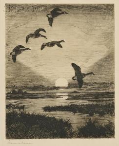 BENSON Frank Weston 1862-1951,November Moon,1915,Skinner US 2009-09-11