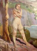 BENSON John Miles Bourne 1889-1950,Nude in a coastal landscape,1927,Gorringes GB 2018-09-25