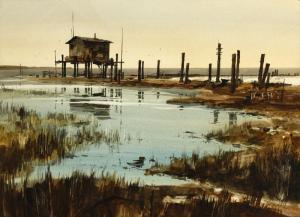 BENSON Ritchie A 1941-1996,House on stilts by the coast,John Moran Auctioneers US 2009-10-13