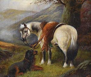 BENSON W,GREY HORSE WITH STAG & DOG,Ross's Auctioneers and values IE 2020-02-26
