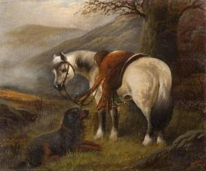 BENSON W,HORSE & DOG IN THE MOUNTAINS,Ross's Auctioneers and values IE 2013-04-03