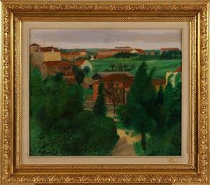 BENTES Manoel Conçalves 1885-1961,TREES AND HOUSES LANDSCAPE,Renascimento PT 2016-04-11