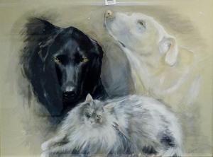 BENTLEY D,Portrait of Labradors and Cat,2010,David Duggleby Limited GB 2017-04-08