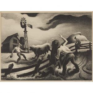 BENTON Thomas Hart 1889-1975,PHOTOGRAPHING THE BULL,1950,Freeman US 2019-06-08