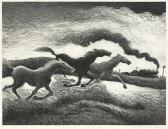 BENTON Thomas Hart 1889-1975,Running Horses,1955,Swann Galleries US 2022-11-03